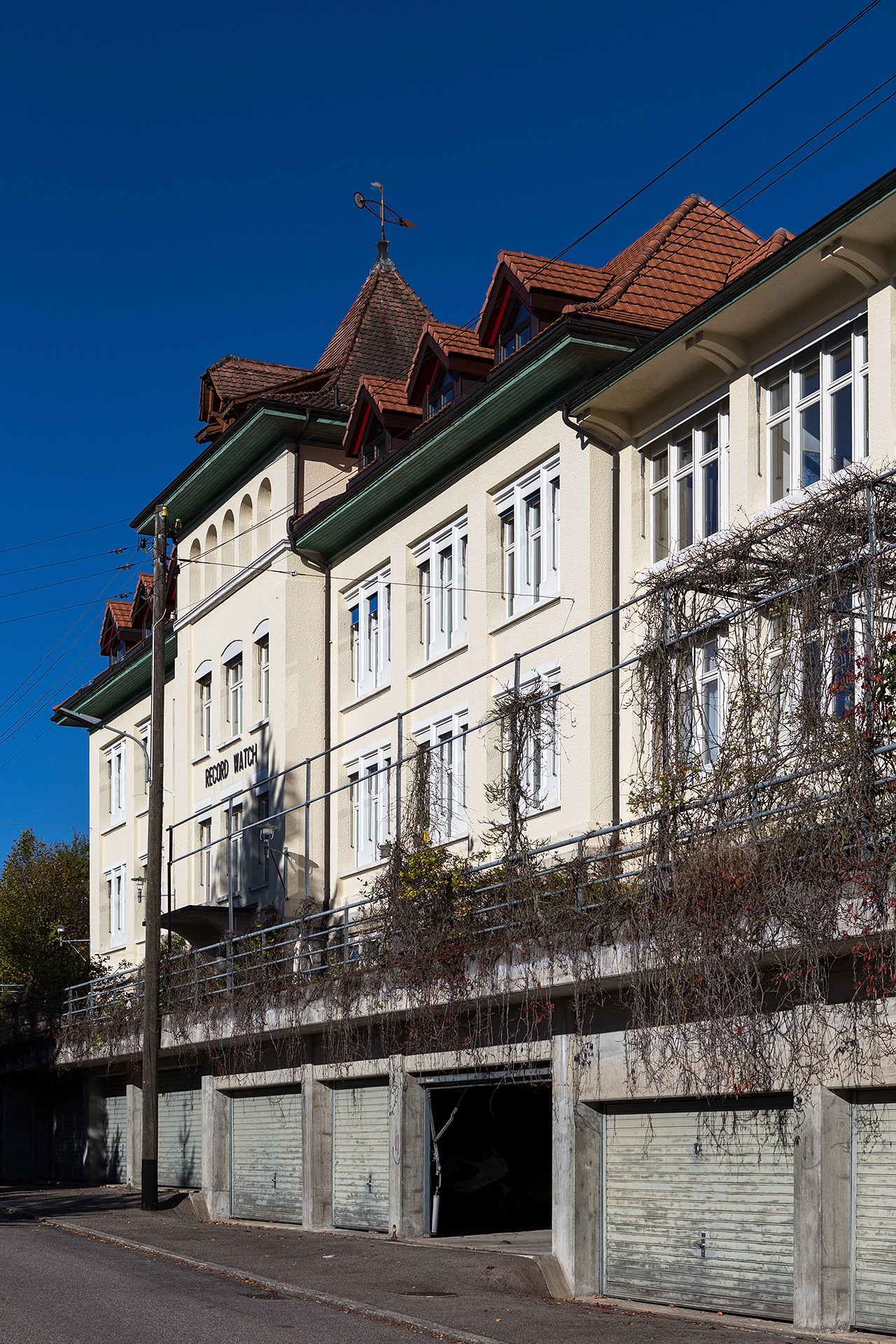 Exterior of the former Record Watch factory in Tramelan, Switzerland