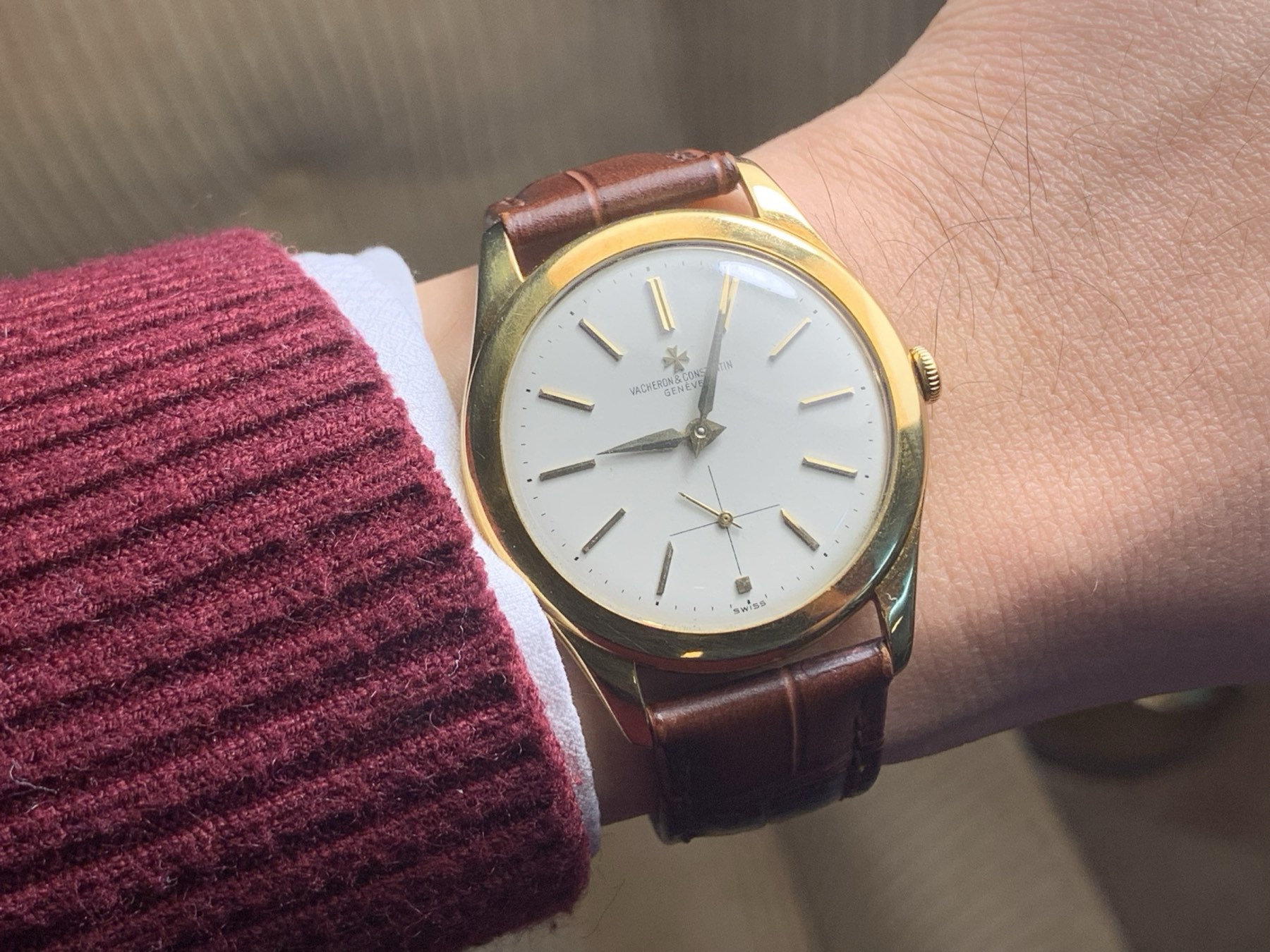 The Vacheron Constantin ref. 4600 worn on the wrist